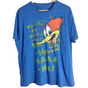 Vintage Universal Studios Woody Woodpecker T Shirt Blue XL